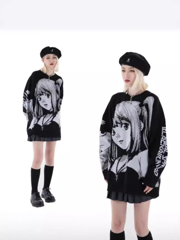 Hip-hop loose style beautiful girl pullover sweater